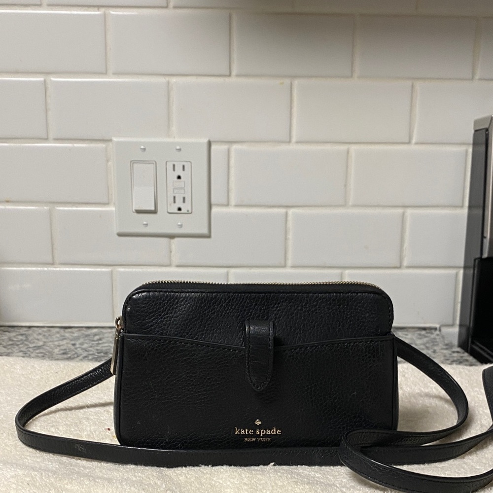 kate spade Black Pebbled Leather Crossbody Bag